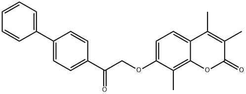 3,4,8-trimethyl-7-[2-oxo-2-(4-phenylphenyl)ethoxy]chromen-2-one 구조식 이미지