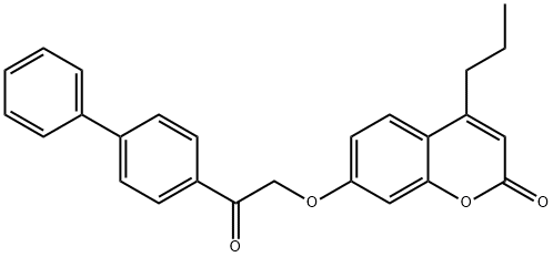 7-[2-oxo-2-(4-phenylphenyl)ethoxy]-4-propylchromen-2-one Structure