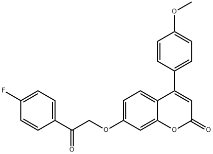 7-[2-(4-fluorophenyl)-2-oxoethoxy]-4-(4-methoxyphenyl)chromen-2-one 구조식 이미지