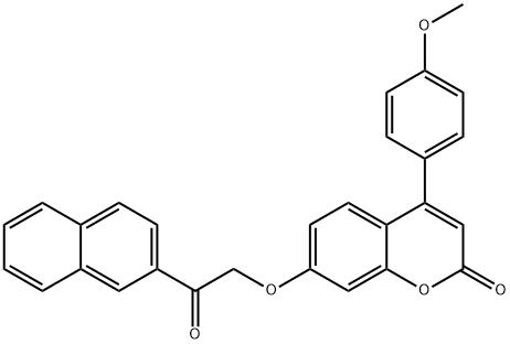 4-(4-methoxyphenyl)-7-(2-naphthalen-2-yl-2-oxoethoxy)chromen-2-one Structure