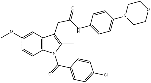 2-[1-(4-chlorobenzoyl)-5-methoxy-2-methylindol-3-yl]-N-(4-morpholin-4-ylphenyl)acetamide Structure