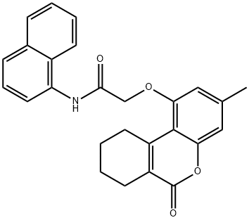 2-[(3-methyl-6-oxo-7,8,9,10-tetrahydrobenzo[c]chromen-1-yl)oxy]-N-naphthalen-1-ylacetamide Structure