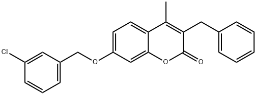 3-benzyl-7-[(3-chlorophenyl)methoxy]-4-methylchromen-2-one 구조식 이미지