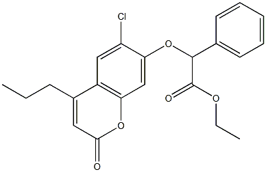 ethyl 2-(6-chloro-2-oxo-4-propylchromen-7-yl)oxy-2-phenylacetate Structure