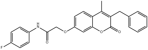 2-(3-benzyl-4-methyl-2-oxochromen-7-yl)oxy-N-(4-fluorophenyl)acetamide 구조식 이미지