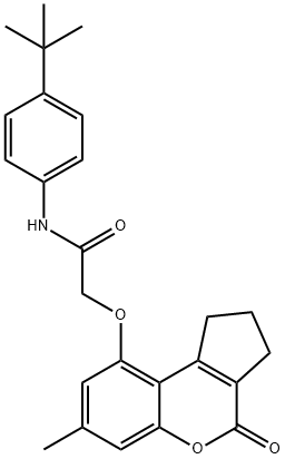 N-(4-tert-butylphenyl)-2-[(7-methyl-4-oxo-2,3-dihydro-1H-cyclopenta[c]chromen-9-yl)oxy]acetamide Structure