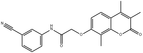 N-(3-cyanophenyl)-2-(3,4,8-trimethyl-2-oxochromen-7-yl)oxyacetamide 구조식 이미지