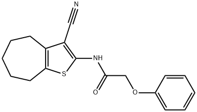 N-(3-cyano-5,6,7,8-tetrahydro-4H-cyclohepta[b]thiophen-2-yl)-2-phenoxyacetamide 구조식 이미지