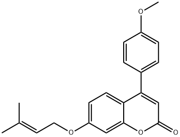 4-(4-methoxyphenyl)-7-(3-methylbut-2-enoxy)chromen-2-one Structure