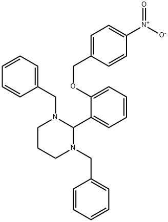 1,3-dibenzyl-2-[2-[(4-nitrophenyl)methoxy]phenyl]-1,3-diazinane Structure