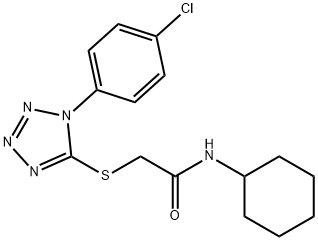 2-[1-(4-chlorophenyl)tetrazol-5-yl]sulfanyl-N-cyclohexylacetamide 구조식 이미지