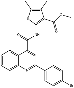 methyl 2-[[2-(4-bromophenyl)quinoline-4-carbonyl]amino]-4,5-dimethylthiophene-3-carboxylate 구조식 이미지