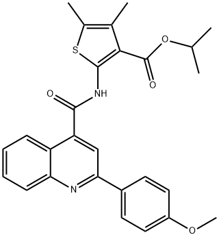 propan-2-yl 2-[[2-(4-methoxyphenyl)quinoline-4-carbonyl]amino]-4,5-dimethylthiophene-3-carboxylate 구조식 이미지