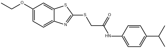 2-[(6-ethoxy-1,3-benzothiazol-2-yl)sulfanyl]-N-(4-propan-2-ylphenyl)acetamide Structure