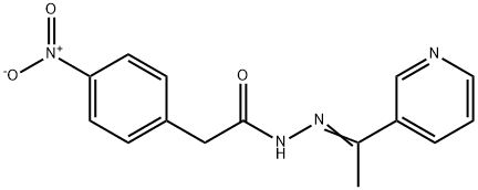 2-(4-nitrophenyl)-N-[(E)-1-pyridin-3-ylethylideneamino]acetamide 구조식 이미지