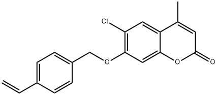 6-chloro-7-[(4-ethenylphenyl)methoxy]-4-methylchromen-2-one Structure