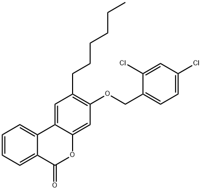 3-[(2,4-dichlorophenyl)methoxy]-2-hexylbenzo[c]chromen-6-one 구조식 이미지