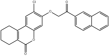 2-chloro-3-(2-naphthalen-2-yl-2-oxoethoxy)-7,8,9,10-tetrahydrobenzo[c]chromen-6-one Structure