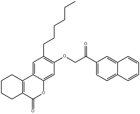 2-hexyl-3-(2-naphthalen-2-yl-2-oxoethoxy)-7,8,9,10-tetrahydrobenzo[c]chromen-6-one 구조식 이미지