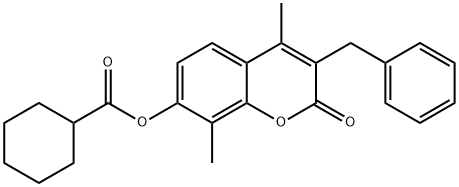 (3-benzyl-4,8-dimethyl-2-oxochromen-7-yl) cyclohexanecarboxylate 구조식 이미지