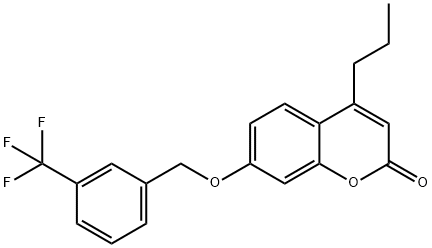 4-propyl-7-[[3-(trifluoromethyl)phenyl]methoxy]chromen-2-one Structure