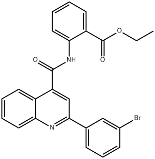 ethyl 2-[[2-(3-bromophenyl)quinoline-4-carbonyl]amino]benzoate 구조식 이미지