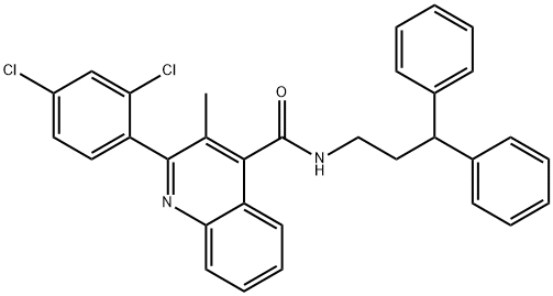 2-(2,4-dichlorophenyl)-N-(3,3-diphenylpropyl)-3-methylquinoline-4-carboxamide 구조식 이미지