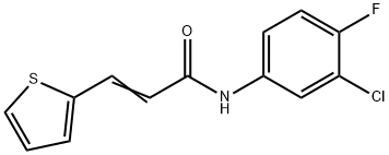 (E)-N-(3-chloro-4-fluorophenyl)-3-thiophen-2-ylprop-2-enamide 구조식 이미지