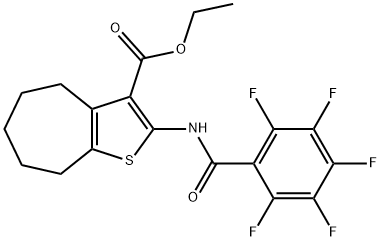 ethyl 2-[(2,3,4,5,6-pentafluorobenzoyl)amino]-5,6,7,8-tetrahydro-4H-cyclohepta[b]thiophene-3-carboxylate 구조식 이미지