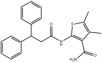 2-(3,3-diphenylpropanoylamino)-4,5-dimethylthiophene-3-carboxamide 구조식 이미지