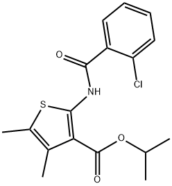 propan-2-yl 2-[(2-chlorobenzoyl)amino]-4,5-dimethylthiophene-3-carboxylate 구조식 이미지