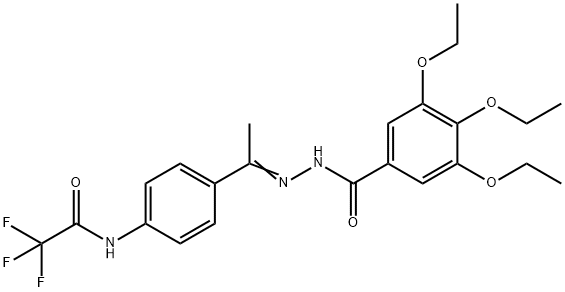 3,4,5-triethoxy-N-[(Z)-1-[4-[(2,2,2-trifluoroacetyl)amino]phenyl]ethylideneamino]benzamide 구조식 이미지