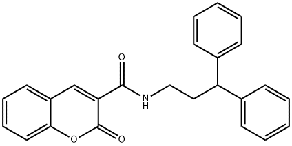 N-(3,3-diphenylpropyl)-2-oxochromene-3-carboxamide 구조식 이미지