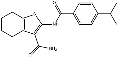 2-[(4-propan-2-ylbenzoyl)amino]-4,5,6,7-tetrahydro-1-benzothiophene-3-carboxamide 구조식 이미지