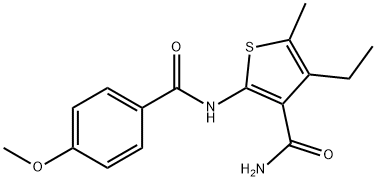 4-ethyl-2-[(4-methoxybenzoyl)amino]-5-methylthiophene-3-carboxamide 구조식 이미지