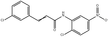 (E)-N-(2-chloro-5-nitrophenyl)-3-(3-chlorophenyl)prop-2-enamide 구조식 이미지