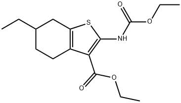 ethyl 2-(ethoxycarbonylamino)-6-ethyl-4,5,6,7-tetrahydro-1-benzothiophene-3-carboxylate Structure