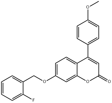 7-[(2-fluorophenyl)methoxy]-4-(4-methoxyphenyl)chromen-2-one 구조식 이미지