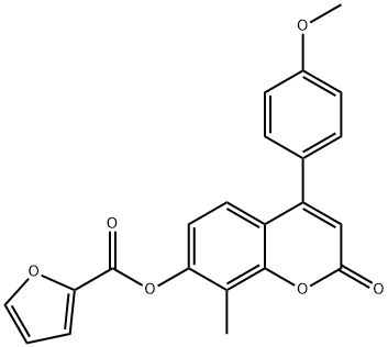 [4-(4-methoxyphenyl)-8-methyl-2-oxochromen-7-yl] furan-2-carboxylate 구조식 이미지