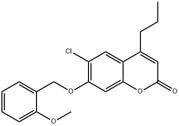 6-chloro-7-[(2-methoxyphenyl)methoxy]-4-propylchromen-2-one 구조식 이미지