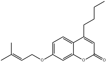 4-butyl-7-(3-methylbut-2-enoxy)chromen-2-one 구조식 이미지