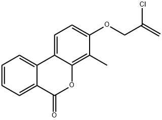 3-(2-chloroprop-2-enoxy)-4-methylbenzo[c]chromen-6-one Structure