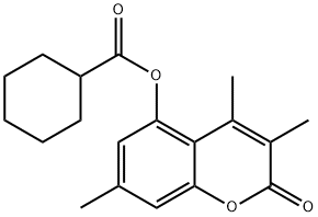 (3,4,7-trimethyl-2-oxochromen-5-yl) cyclohexanecarboxylate 구조식 이미지