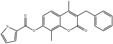 (3-benzyl-4,8-dimethyl-2-oxochromen-7-yl) thiophene-2-carboxylate Structure