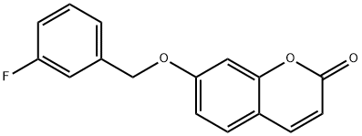 7-[(3-fluorophenyl)methoxy]chromen-2-one 구조식 이미지