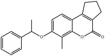 6-methyl-7-(1-phenylethoxy)-2,3-dihydro-1H-cyclopenta[c]chromen-4-one 구조식 이미지