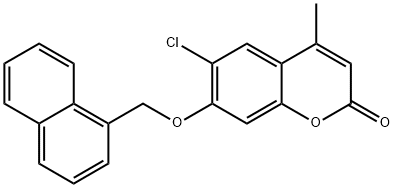 6-chloro-4-methyl-7-(naphthalen-1-ylmethoxy)chromen-2-one Structure