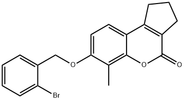 7-[(2-bromophenyl)methoxy]-6-methyl-2,3-dihydro-1H-cyclopenta[c]chromen-4-one Structure