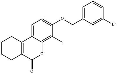 3-[(3-bromophenyl)methoxy]-4-methyl-7,8,9,10-tetrahydrobenzo[c]chromen-6-one 구조식 이미지