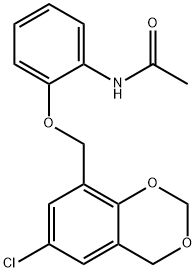 N-[2-[(6-chloro-4H-1,3-benzodioxin-8-yl)methoxy]phenyl]acetamide 구조식 이미지